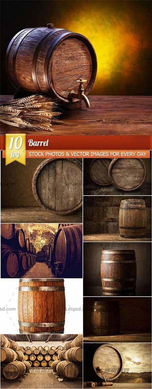 Barrel, 10 x UHQ JPEG,高清木桶/酒桶图片