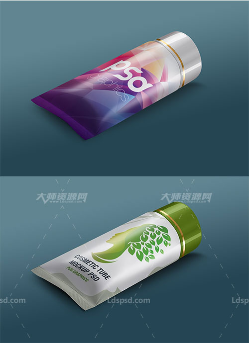 Cosmetic Tube Mockup Free PSD,化妆品软管品牌展示模型