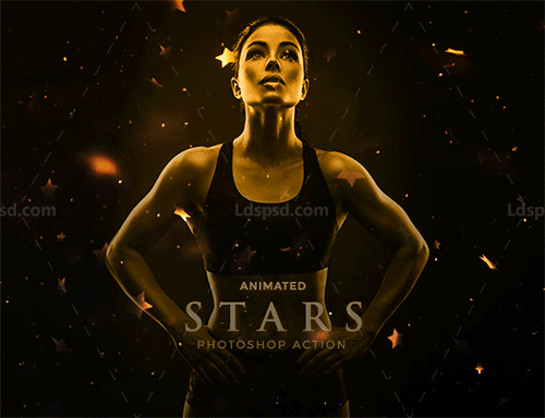 极品PS动作－群星流影(含高清视频教程)：Animated Stars Photoshop Action