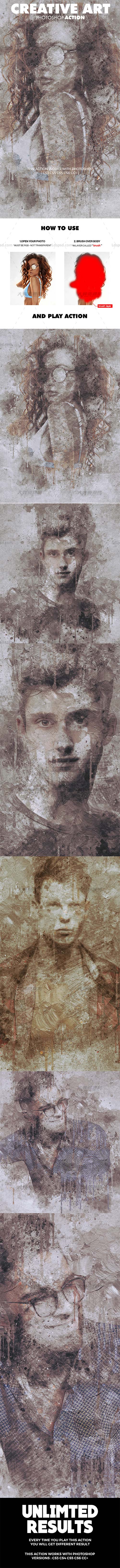 极品PS动作－泥墙艺术(含图文教程)：Creative Art Photoshop Action