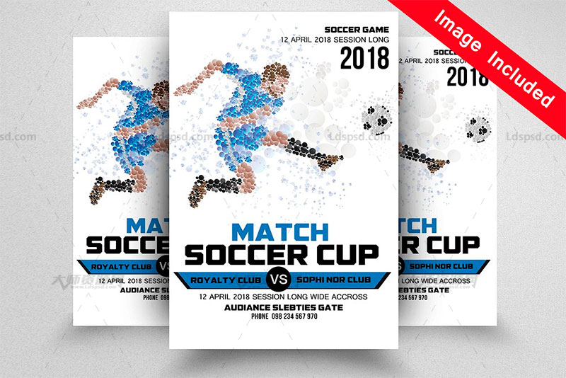 足球比赛艺术海报/传单模板：Soccer Match Flyer Templates