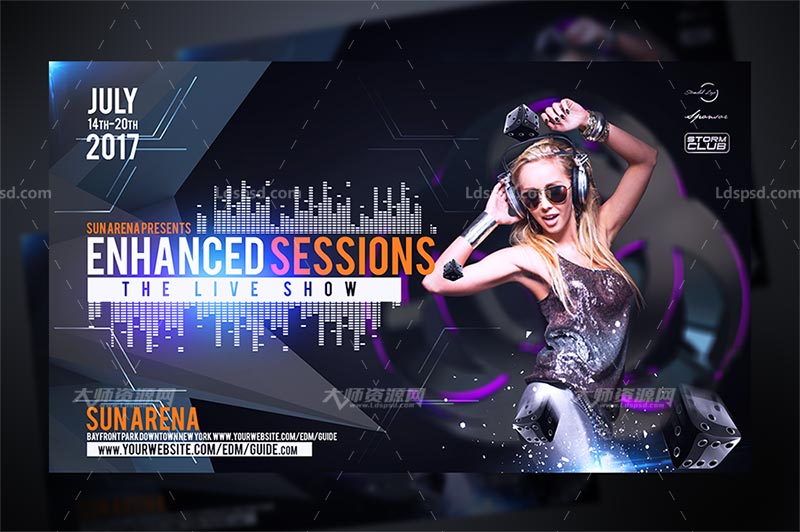 Electro Flyer,夜场派对海报/传单模板