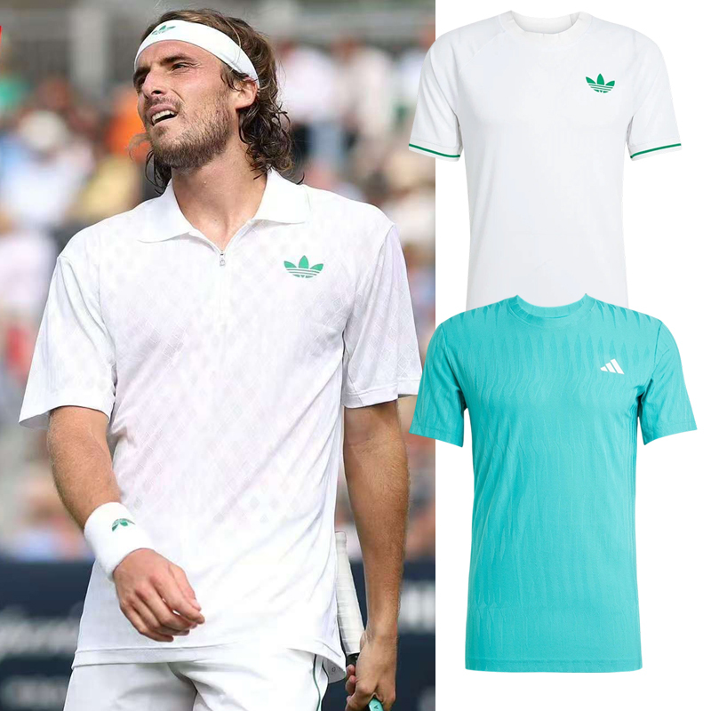 Adidas Adidas Tennis Wear Men's 25 Wimbledon Trefoil Sisipas Polo Shirt Short Sleeve Quick-Drying