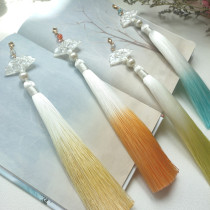 Handmade gradient spike Hanfu hair strap accessories original design cheongsam buckle tassel pendant hair jewelry ribbon