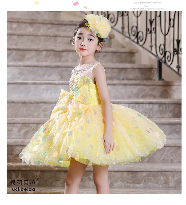 Cao quý chủ trang phục cô gái công chúa váy piano biểu diễn váy công chúa sequin công chúa trẻ em váy công chúa - Váy trẻ em váy cho bé gái 10 tuổi