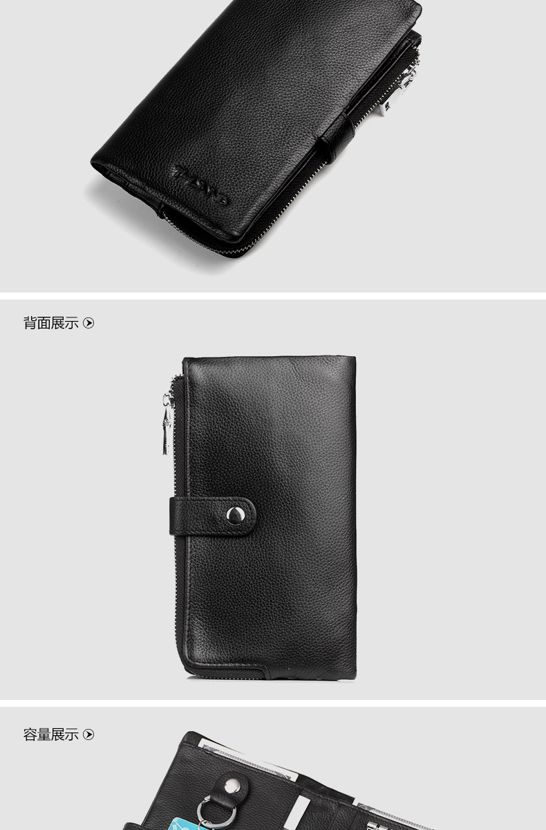 Da công suất lớn túi chìa khóa nam đa chức năng purse gói thẻ hai trong một casual top lớp da ví điện thoại di động ví móc chìa khóa nữ