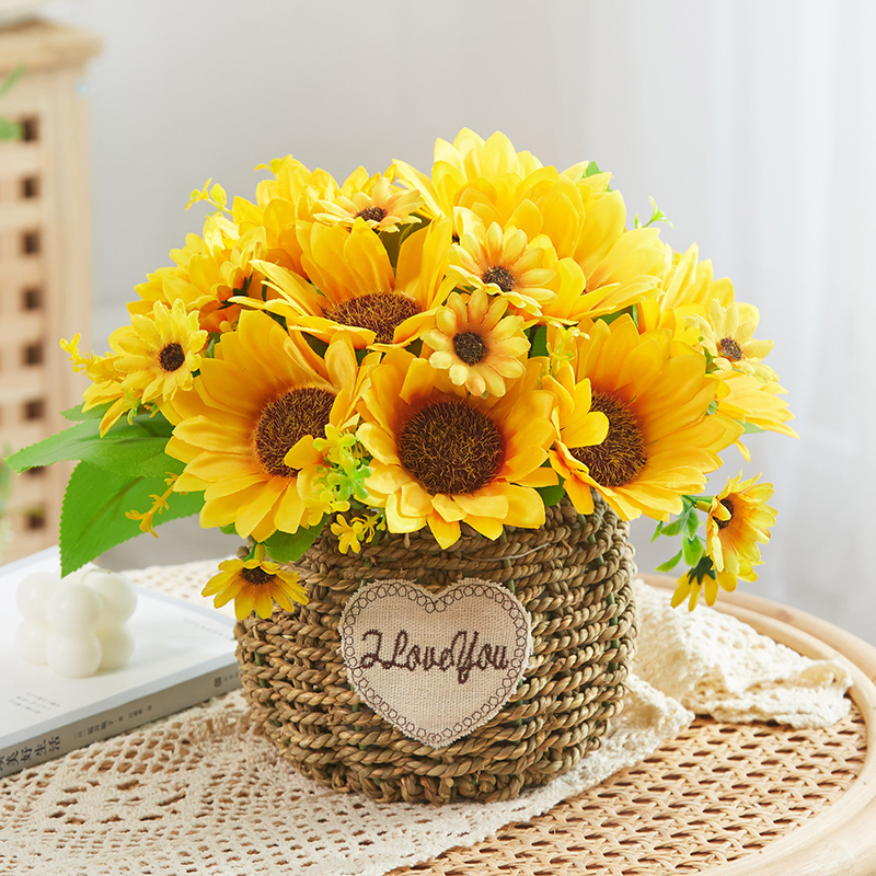 Sunflower Artificial Flowers, Artificial Flower Arrangements, Living Room Dining Table Floral Decorations, Home Decoration, Plastic Bouquets, Silk Flower Potted Plants Sunflower Artificial Flowers, Artificial Flower Arrangements, Living Room Dining Table Floral Decorations, Home Decoration, Plastic Bouquets, Silk Flower Potted Plants