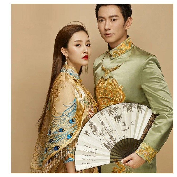 New Antique Camera Prop Men's Folded Fan-sized Butter Bamboo Film Building China Festival Prop