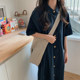 Spring and summer college style Japanese style literary loose long dress female cute student retro shirt skirt workwear