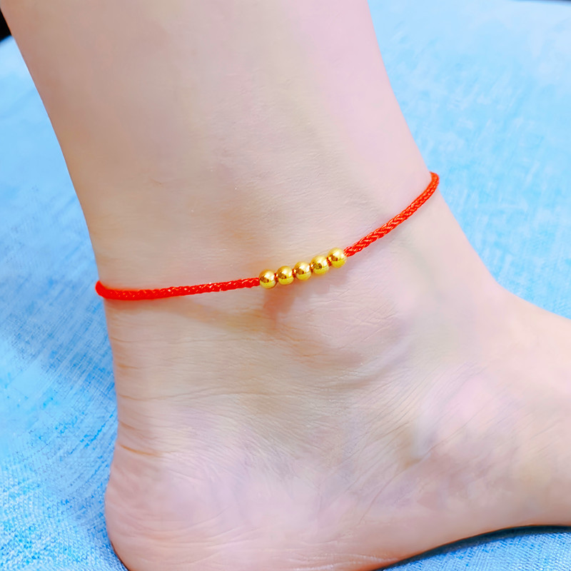 Summer New Style Sand Gold Transfer Bead Anklet for Women, Simple and Sexy Adult Anklet, Long-Lasting Color-Fast Jewelry Gift Summer New Style Sand Gold Transfer Bead Anklet for Women, Simple and Sexy Adult Anklet, Long-Lasting Color-Fast Jewelry Gift