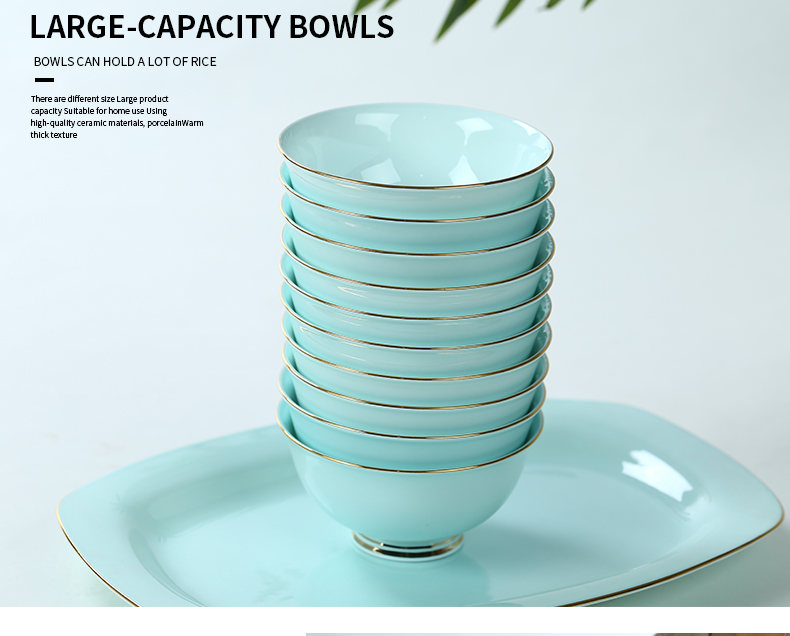 Jingdezhen ceramic bowl high against the iron rice bowl ipads bowls of household eat rainbow such as bowl bowl creative up phnom penh celadon bowls