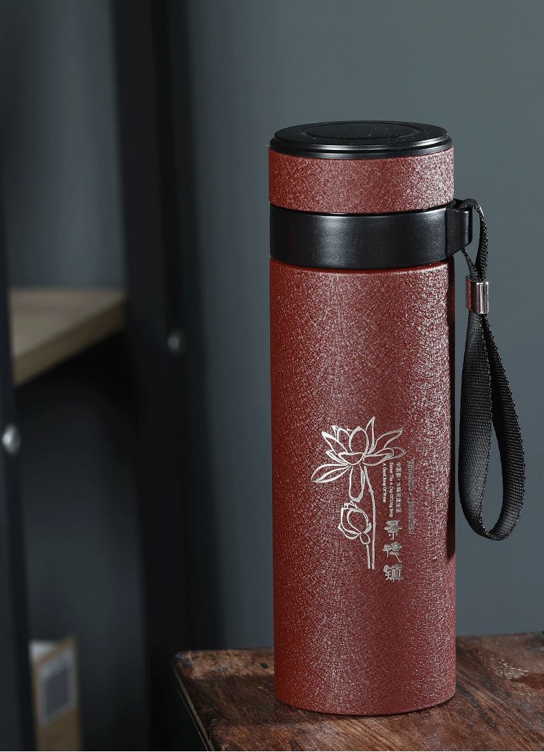 Ceramic tank vacuum cup 350 ml with mesh glass tea cup tea separation and creative move trend