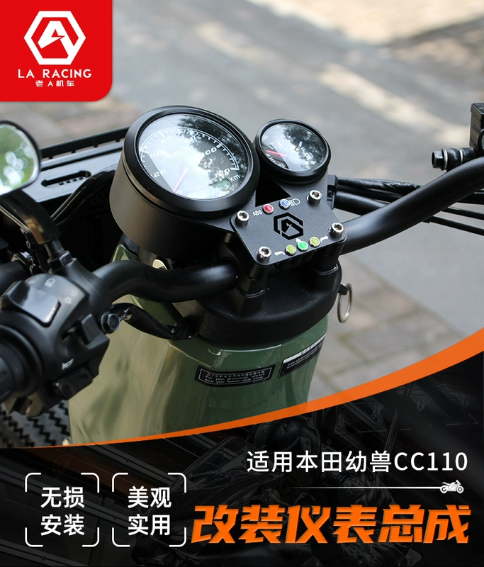 đồng hồ điện tử cho xe máy Thích hợp cho xe máy Honda Cub CC110 sửa đổi dụng cụ tròn cổ điển cơ khí mã đồng hồ đo nhiên liệu lắp ráp đồng hồ xe suzuki viva đồng hồ xe honda