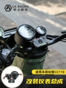 Thích hợp cho xe máy Honda Cub CC110 sửa đổi dụng cụ tròn cổ điển cơ khí mã đồng hồ đo nhiên liệu lắp ráp đồng hồ xe suzuki viva