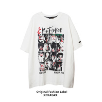 XPKAEAX Original Tide Brand American Retro T-Shirt Men and Women ins Super Fire Abi Wind Hip Hop Short Sleeve Fried Street Jacket