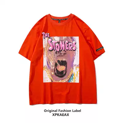 XPKAEAX original Tide brand hiphop short sleeve T-shirt men 2021 New Summer Street wind loose half sleeve t-shirt