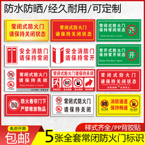 Normally closed fire door sign fire fighting normally open patch channel is prohibited please keep it closed. It is strictly forbidden to stack items. Fire channel is strictly prohibited from blocking fire extinguishers.