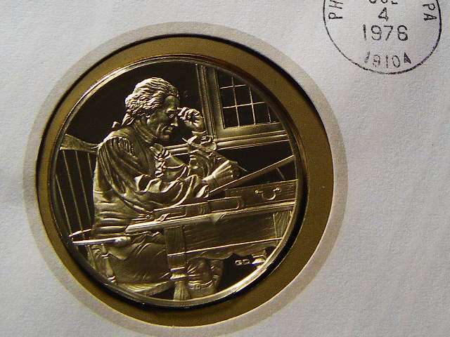 首日封带邮票-联合国美国1976年925银大银章