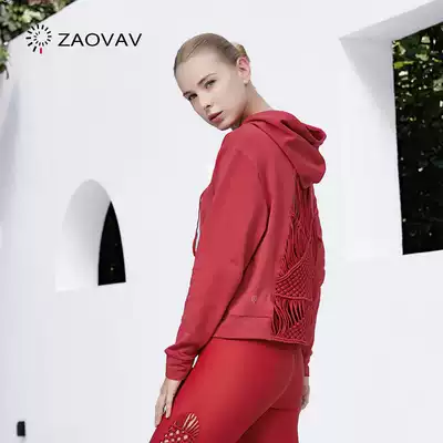 ZAOVAV morning and evening new yoga clothing fitness sports running hooded jacket hand woven blouse sweater