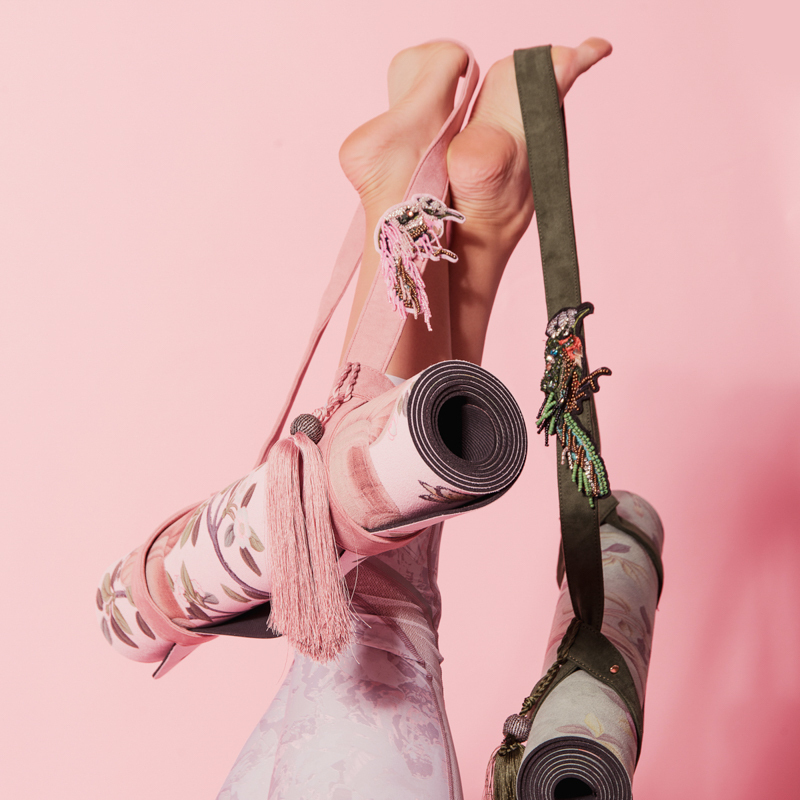 Sugarmat Yoga mat Baby bag bundle with hair buckle French romantic Chinese style Chinoiserie series