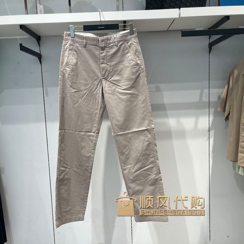 Calvin Klein/ Ck Jeans Spring and Autumn Men's Classic Work Clothing Solid Color Straight Casual Pants 4Rb602G