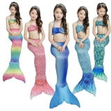 Купальник, наряд маленькой принцессы, детский раздельный комплект, крой «рыбий хвост», 3 предмета, в западном стиле