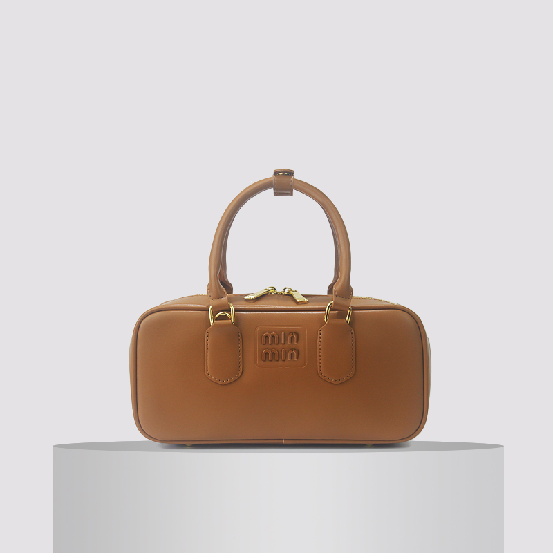 張元英同型牛革レトロボウリングバッグハンドバッグ本革ピローバッグメッセンジャーバッグボストンバッグレディース