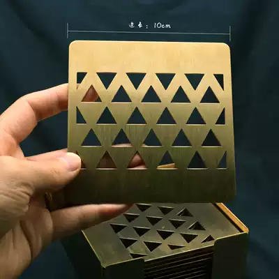 Nordic geometric style brass coaster Copper cup holder Coaster Copper tea holder Hand-polished metal tea cup pad