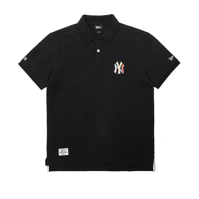 Newera New Era Couple Short-Sleeved Men's and Women's Ny Colorful Embroidered Polo Shirt Sports T-Shirt Fashion