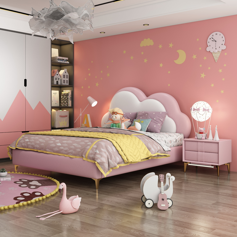 Children's furniture children's bed girls princess bed cloud double children's room furniture combination set light luxury girl bed