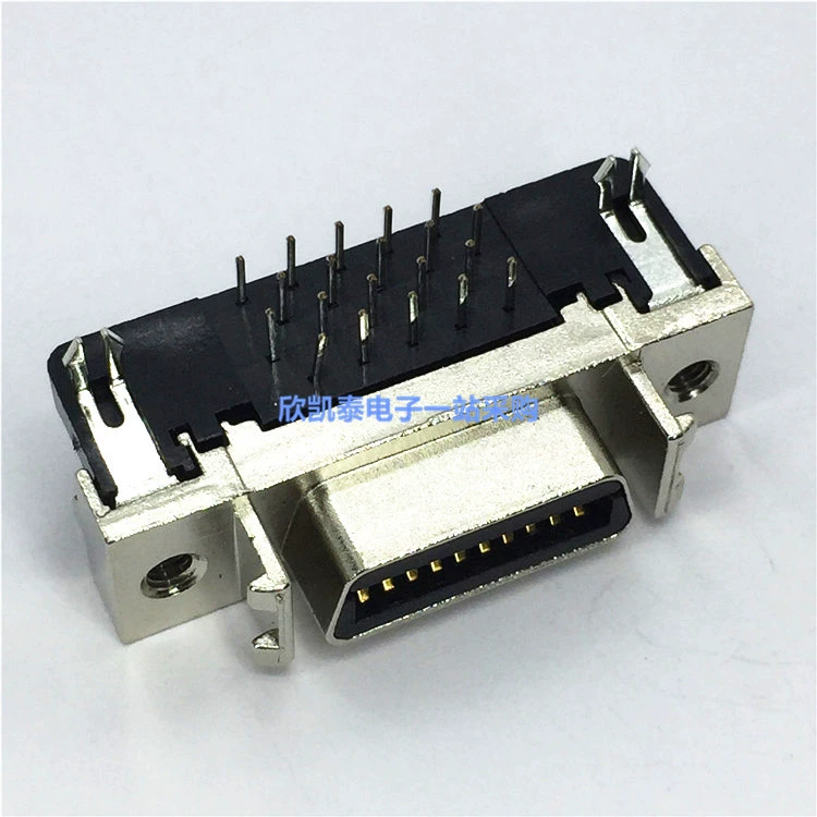 SCSI-20P cắm 20P nữ rãnh khuỷu tay loại 90 độ uốn cong kim servo nối CN loại bảo vệ môi trường