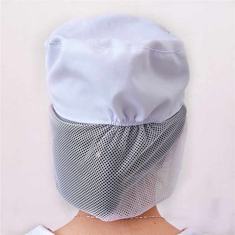 Mesh food cap with mesh dust cap overhead work cap sanitary cap T C blended mesh cap