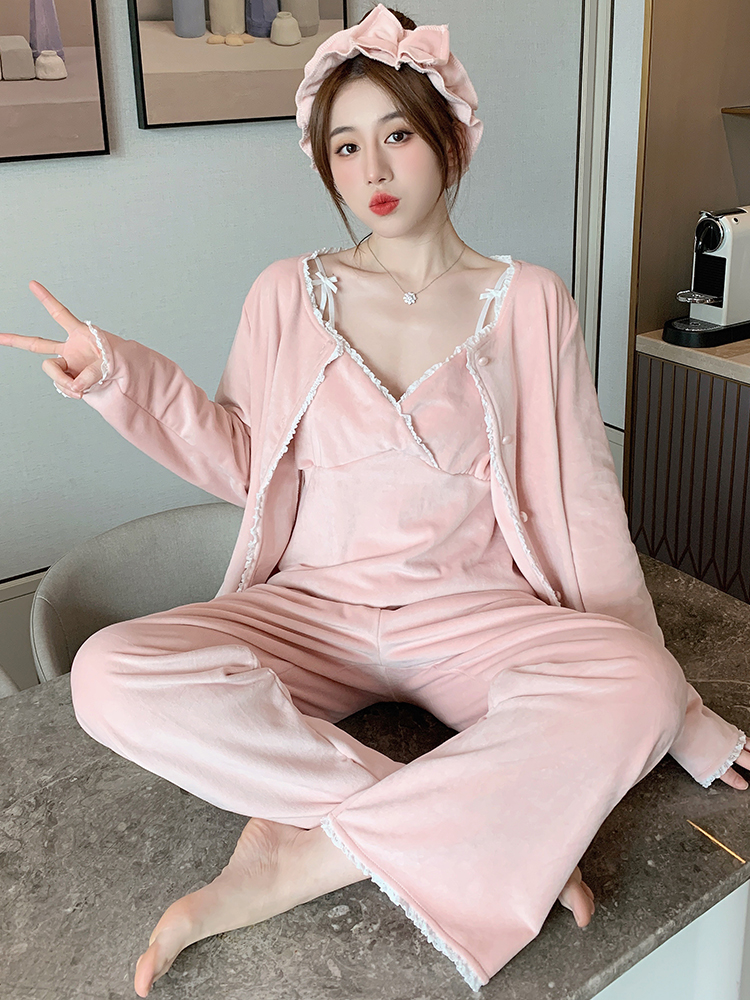 Buy it to buy it Buy it Daily Gtra ~ Designer Stylish Autumn And Winter Three Sets Pure Yu Wind Suit Warm