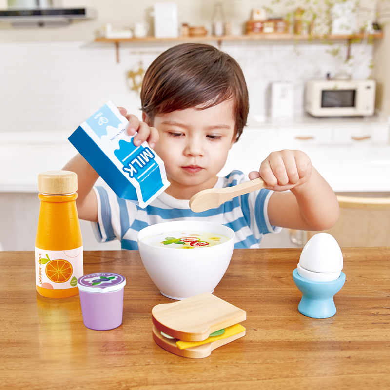 Hape vitality breakfast children play house wine set kitchen toys wooden wooden baby boys and girls educational toys