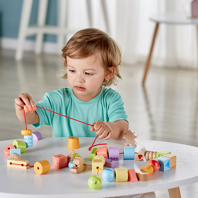 Hape Arts strings Pearl sets 3-6-year-old Beads Puzzle Toys Children Baby Boy Diy Building Kit Infant