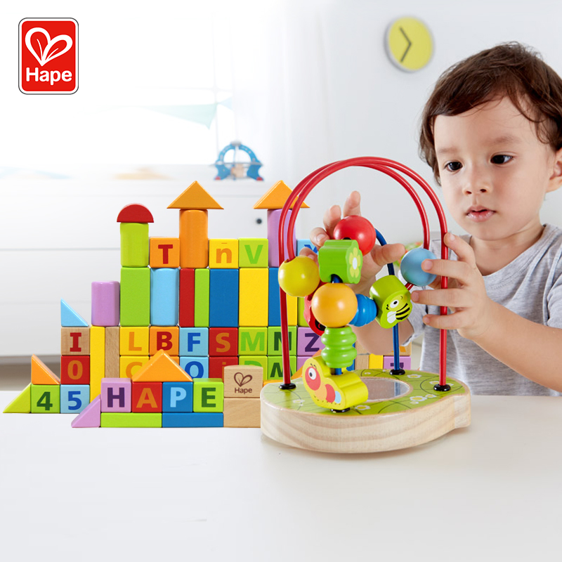 Hape80 grain building block baby garden wrap around pearl 1-3-year-old parquet of male and female children, baby boy puzzle toy