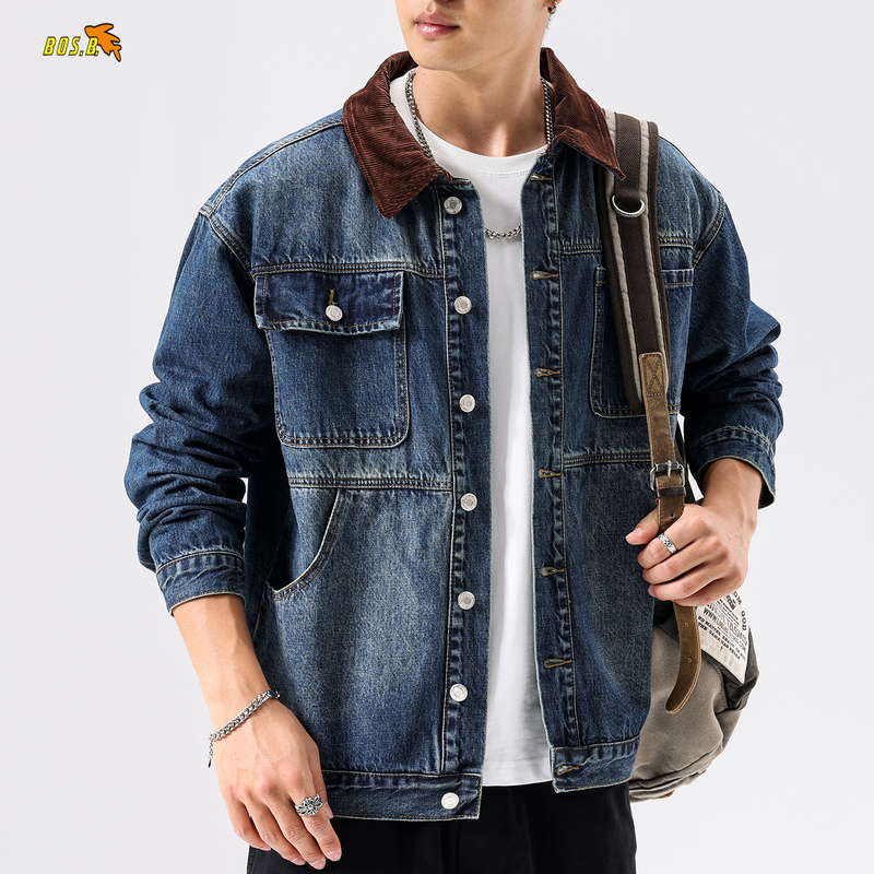 Boshibao Feiyu High-End Denim Jacket for Men 2026 Spring and Autumn American Style Trendy Brand Heavy-Duty Pure Cotton Men's Jacket