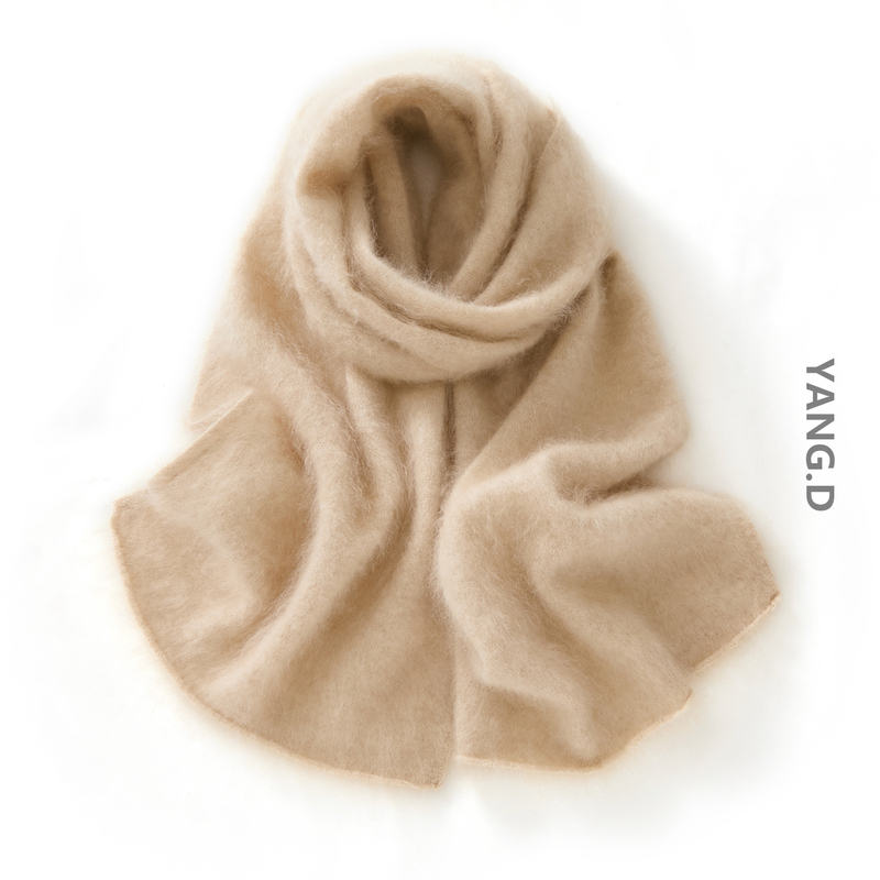 Cashmere Long-Haired Fleece 100% Cashmere Scarf Knitted Versatile Neck Warmer Cashmere Autumn and Winter Versatile and Warm