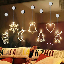 Christmas ornament suction Lamp Transparent glass window sticker room bedroom theme scene atmosphere decoration window hanging lamp