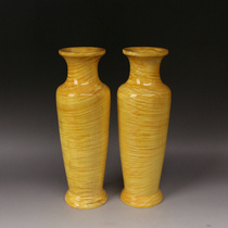 Golden Sinan vase full of water corrugated solid wood vase home accessories wood carving crafts can be arranged