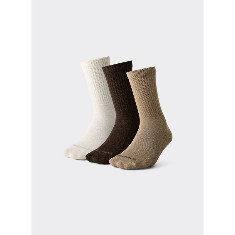 【Aritzia Tna】Daily Sports and Outdoor Ribbed Versatile All-Cotton Towel-Soled Women's Mid-Calf Socks, 5 Pairs 