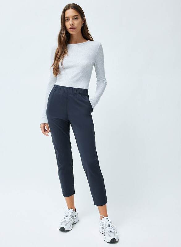【Aritzia Babaton】Stretch Fabric 9-Point Elastic Casual Versatile Straight Outdoor Running Sports Pants for Women