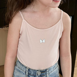 Girls' solid color suspender vest summer spring and autumn little girls in the big girl in the big girl wearing a Modal bottom underwear