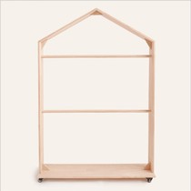 Clothing display stand solid wood Mobile floor rack Nordic wind log simple men and womens childrens clothing store decoration hanger INS