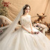 Wedding 2020 mới lớn mã cô dâu chương mỏng đám cưới nhỏ ăn mặc một từ vai kéo lớn tăng chất béo mm mỡ 