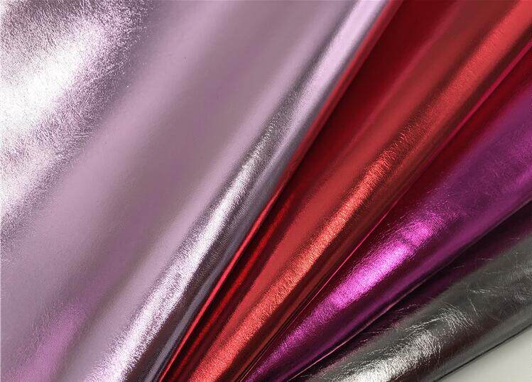 PU101贴膜人造革服装革皮革面料仿皮DIY手工柔软金属革 皮料布料详情5
