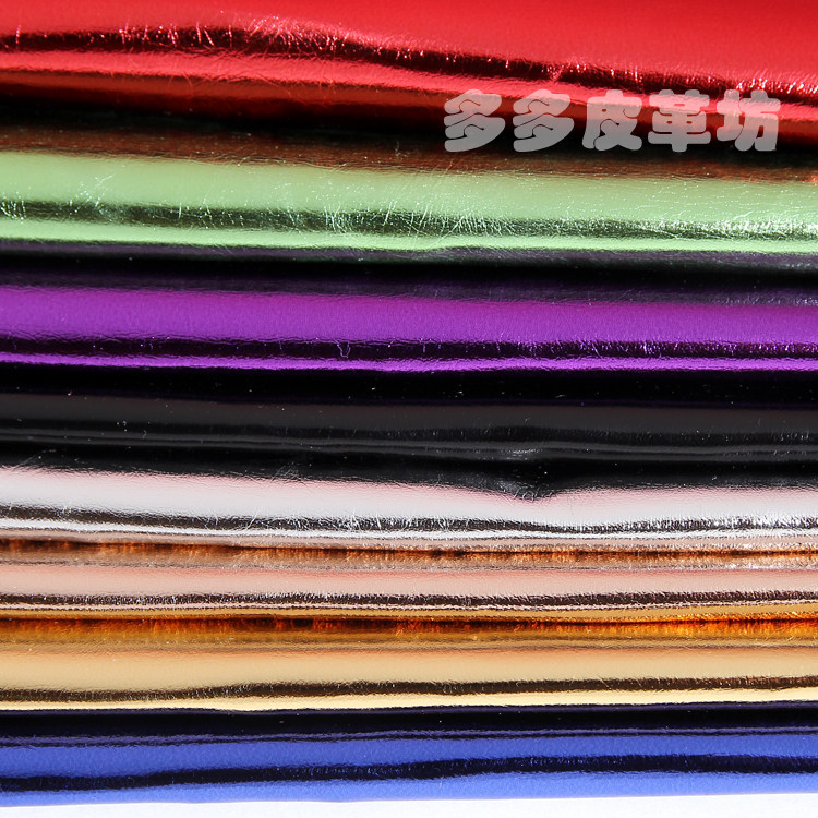 PU101贴膜人造革服装革皮革面料仿皮DIY手工柔软金属革 皮料布料详情8