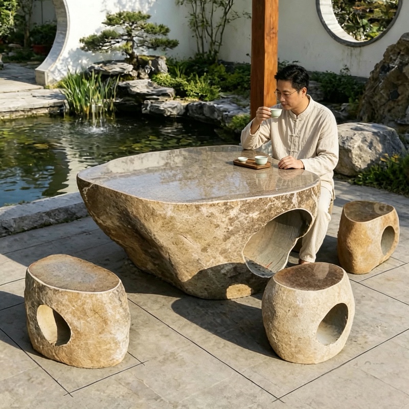 Stone Table Stone Stool Courtyard Garden House Park Tea Table Tea Table Natural Pebble Bluestone Table Outdoor Home Stone Table Stone Stool Courtyard Garden House Park Tea Table Tea Table Natural Pebble Bluestone Table Outdoor Home