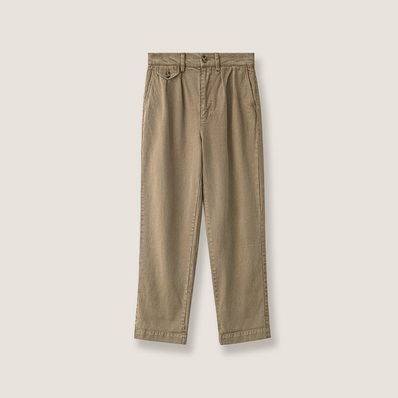 Three Thousand | New York Rl Old Money Pre-Dyed Tencel Long Staple Cotton/Pleated Loose Whitman Pants Bj3439 Three Thousand | New York Rl Old Money Pre-Dyed Tencel Long Staple Cotton/Pleated Loose Whitman Pants Bj3439