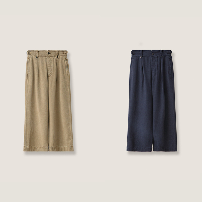 Three Thousand | High-End American New York Rl Old Money/Pre-Owned Dyed Vintage Long-Staple Cotton Tencel Wide-Leg Pants Bj3431 Three Thousand | High-End American New York Rl Old Money/Pre-Owned Dyed Vintage Long-Staple Cotton Tencel Wide-Leg Pants Bj3431